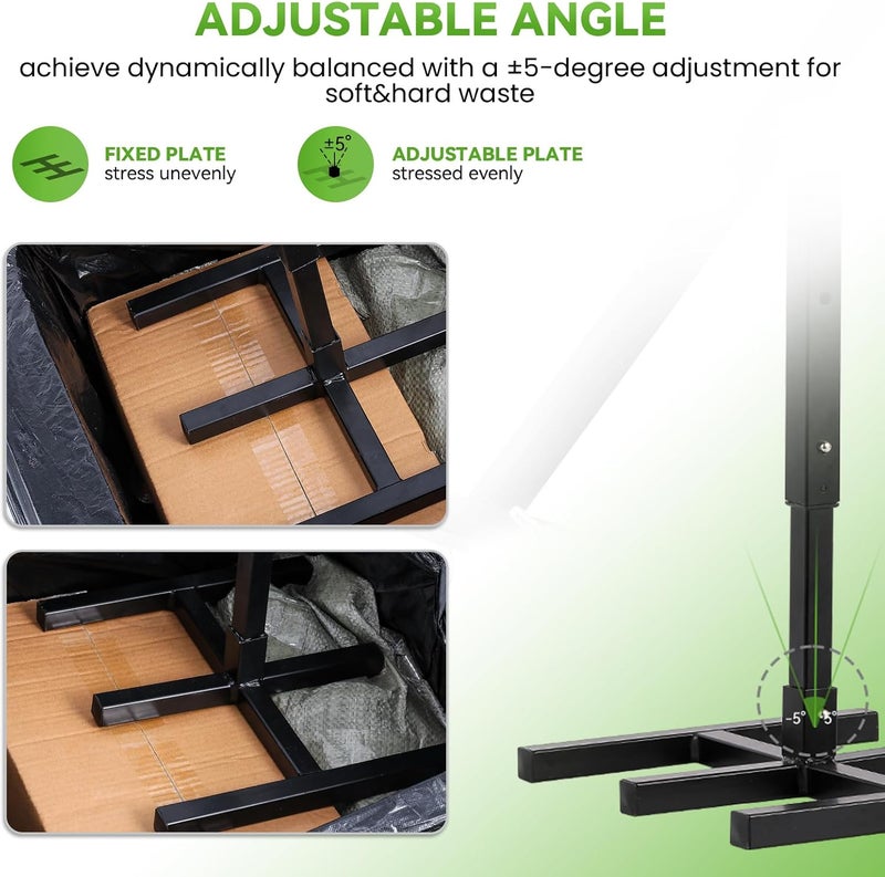 NEWTRY Manual Trash Compactor, 120L-240L Home Manual Garbage Compressor with Adjustable Handle Outdoor Wheelie Bin Rubbish Compactor for Kitchen, Garden, Restaurant, Office - Image 4